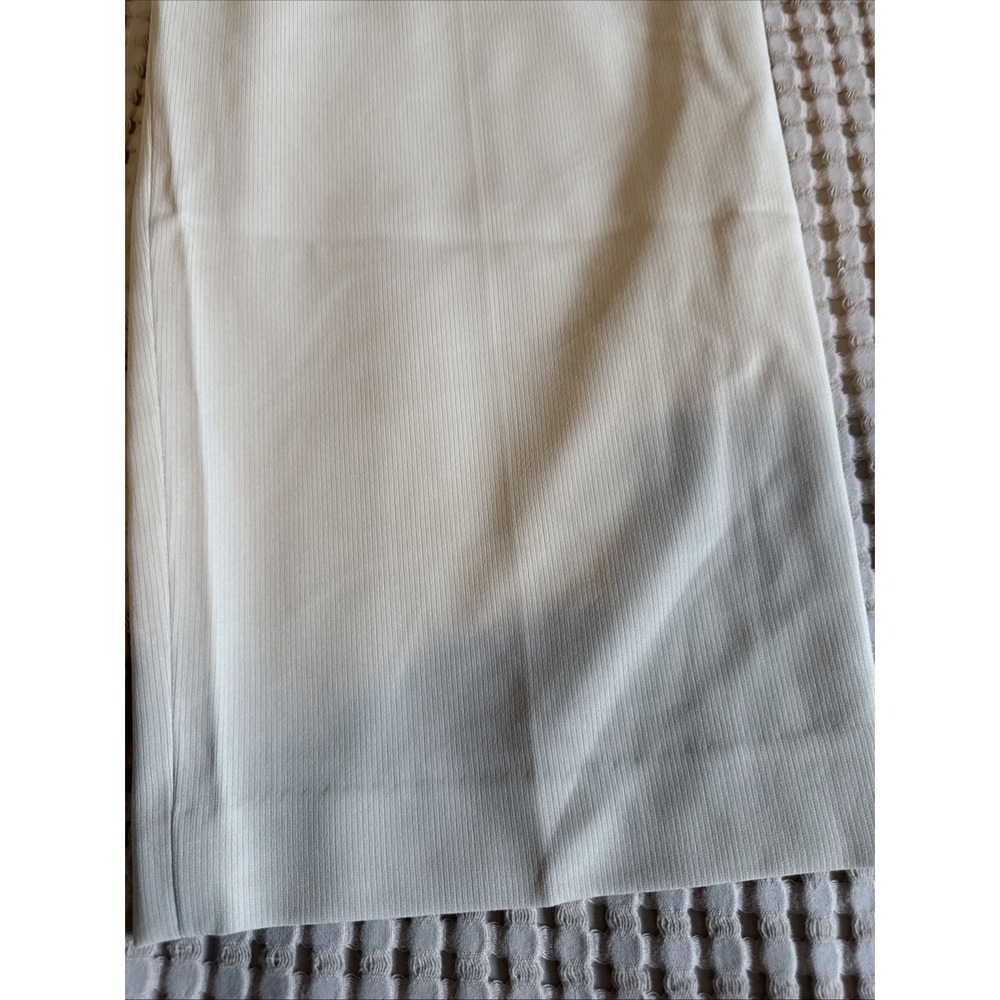 Vintage Talbots Trousers Women's 14P Ivory Wide Leg Corded Triacetate Pants - Picture 2 of 8